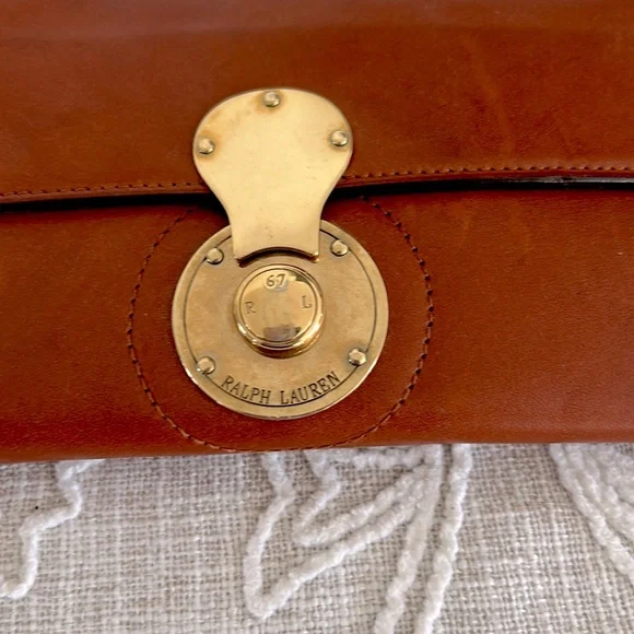 Ralph Lauren Authentic Ricky Collection Brown Leather Long Wallet With COA - Picture 2 of 16